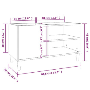 vidaXL Plattenschrank Braun Eichen-Optik 84,5x38x48 cm Holzwerkstoff