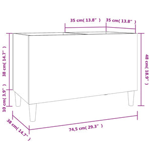 vidaXL Plattenschrank Betongrau 74,5x38x48 cm Holzwerkstoff