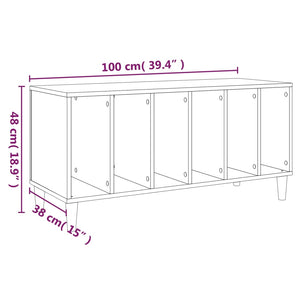 vidaXL Plattenschrank Betongrau 100x38x48 cm Holzwerkstoff