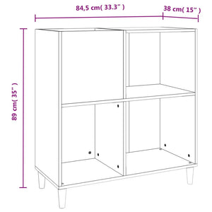 Plattenschrank Weiß 84,5x38x89 cm Holzwerkstoff Stilecasa