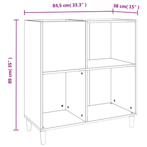 vidaXL Plattenschrank Räuchereiche 84,5x38x89 cm Holzwerkstoff