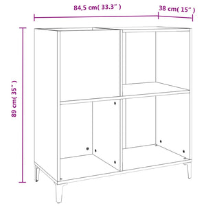 Plattenschrank Braun Eichen-Optik 84,5x38x89 cm Holzwerkstoff Stilecasa