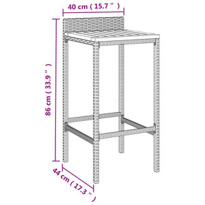 vidaXL 11-tlg. Gartenbar-Set Schwarz Poly Rattan & Massivholz Akazie