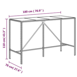 vidaXL 11-tlg. Gartenbar-Set Schwarz Poly Rattan & Massivholz Akazie