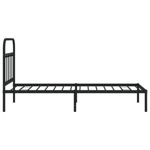 vidaXL Bettgestell mit Kopfteil Metall Schwarz 100x190 cm