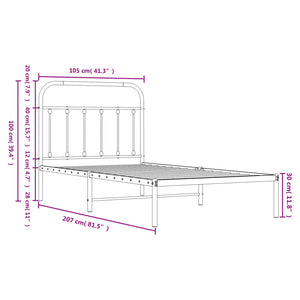 vidaXL Bettgestell mit Kopfteil Metall Weiß 100x200 cm