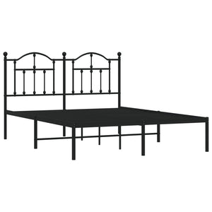 vidaXL Bettgestell mit Kopfteil Metall Schwarz 135x190 cm