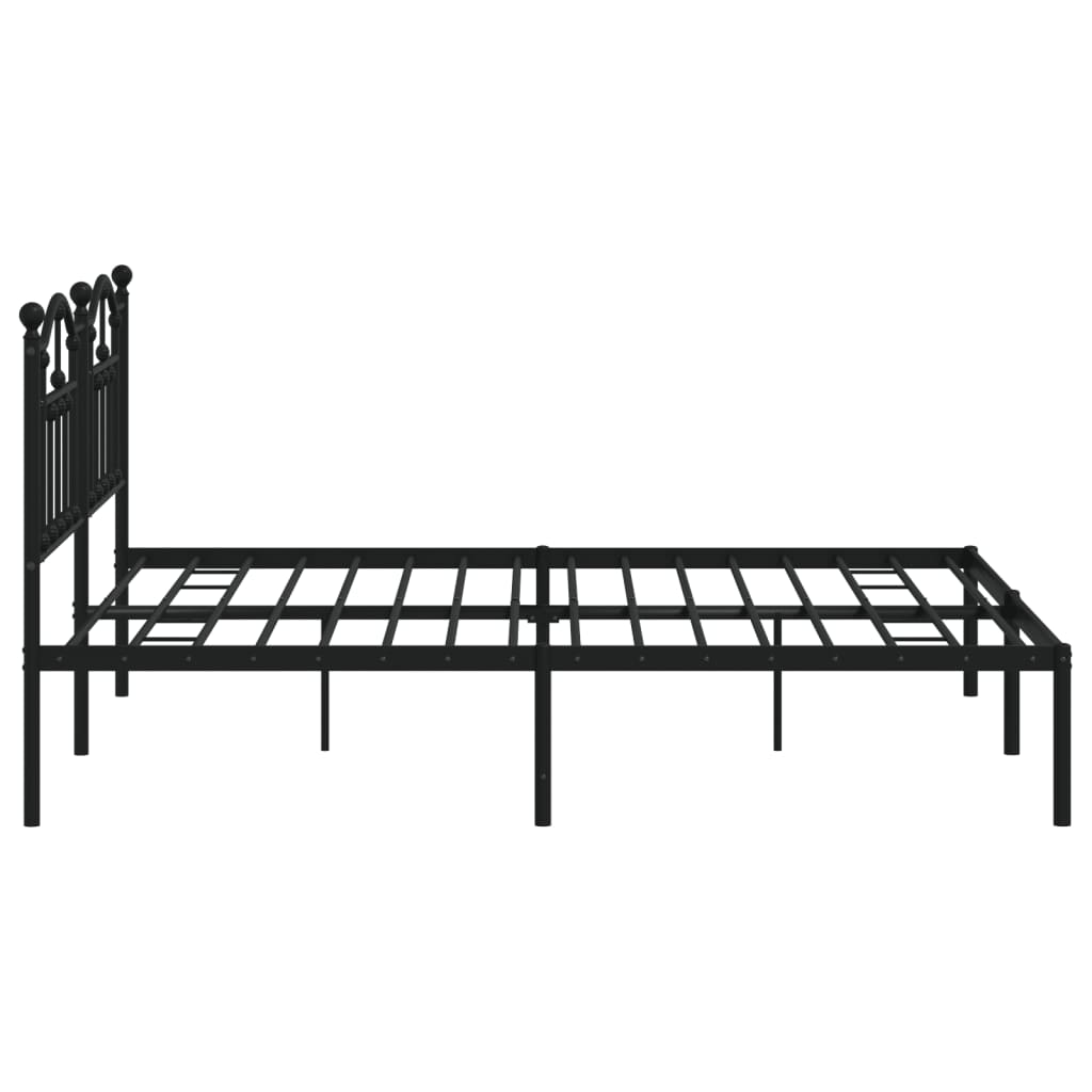 vidaXL Bettgestell mit Kopfteil Metall Schwarz 183x213 cm