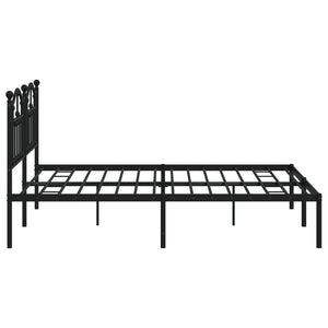 vidaXL Bettgestell mit Kopfteil Metall Schwarz 183x213 cm