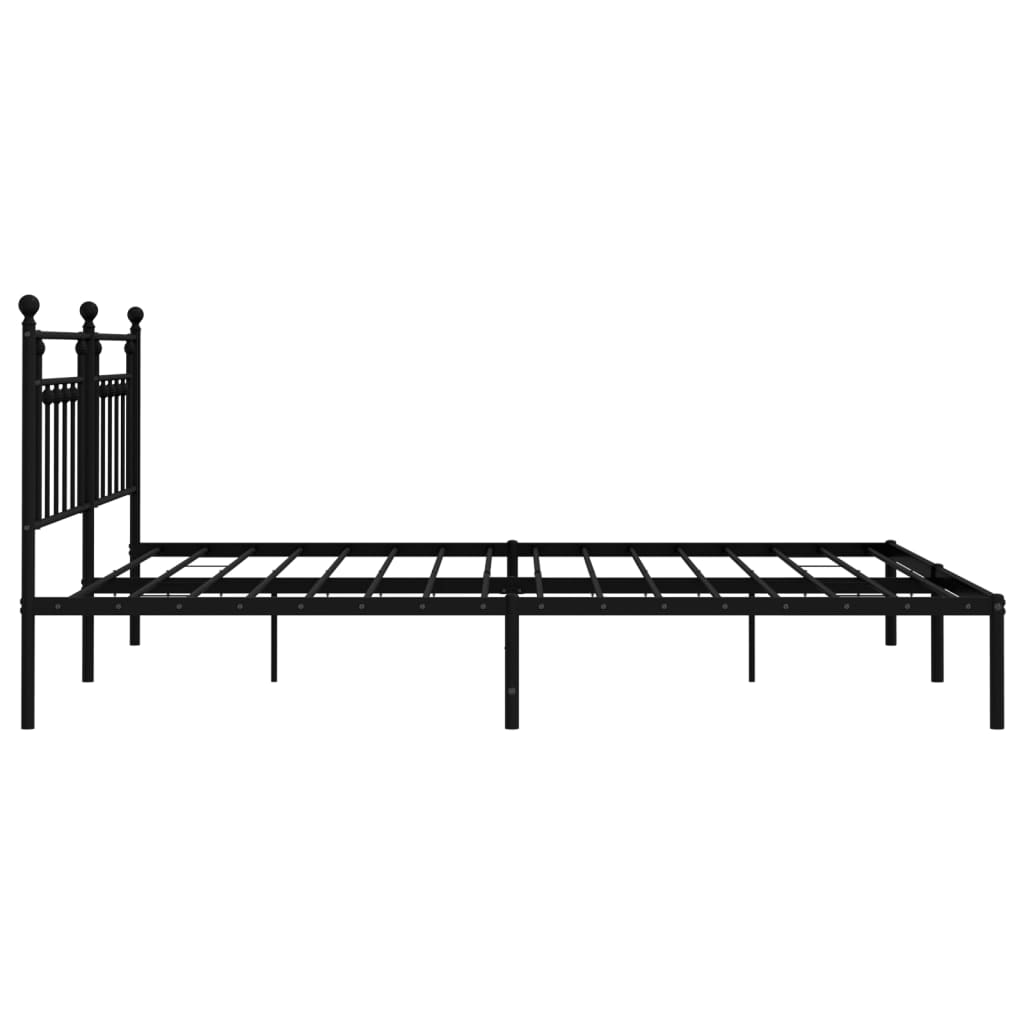 vidaXL Bettgestell mit Kopfteil Metall Schwarz 193x203 cm