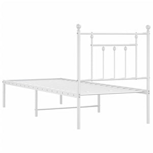 Metallbett ohne Matratze mit Kopfteil Weiß 75x190 cm Stilecasa