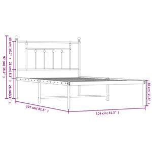 vidaXL Bettgestell mit Kopfteil Metall Weiß 100x200 cm