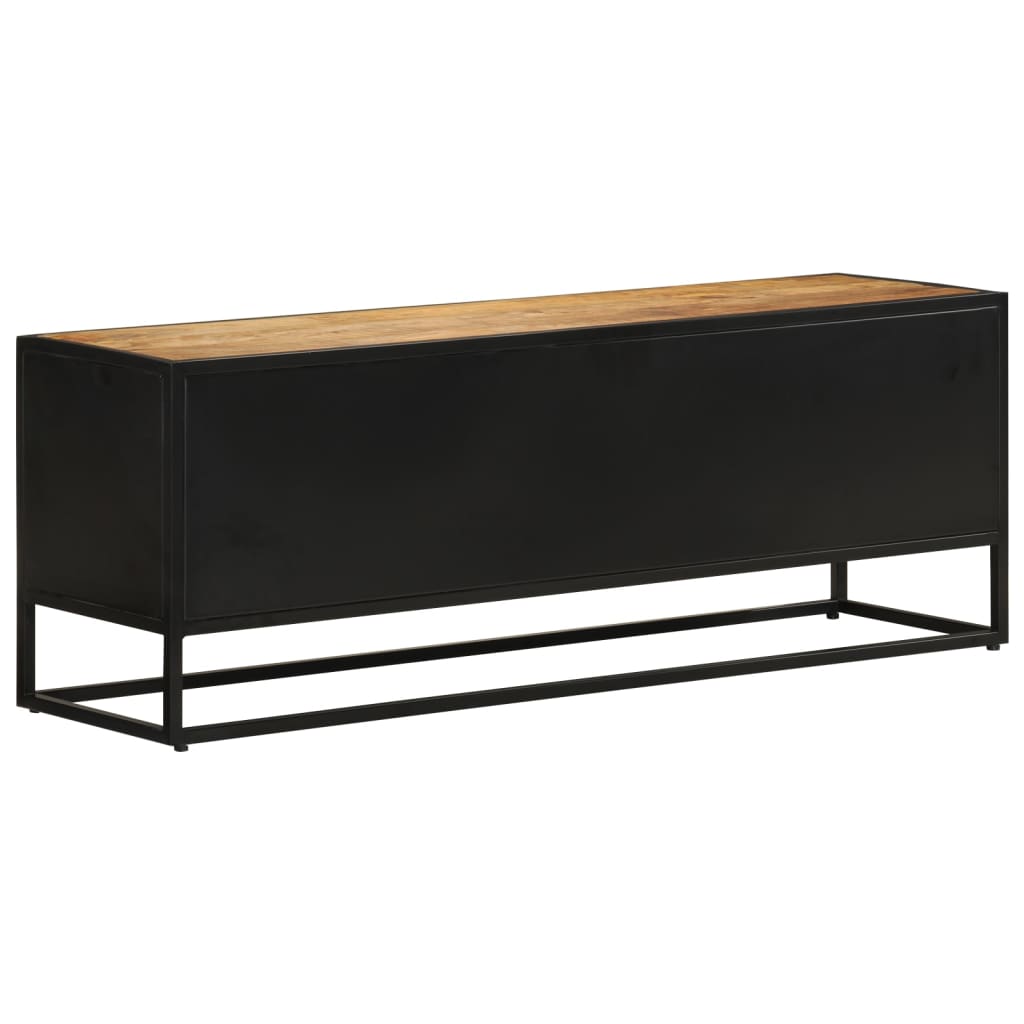 vidaXL TV-Schrank 110x30x40 cm Raues Massivholz Mango & Eisen