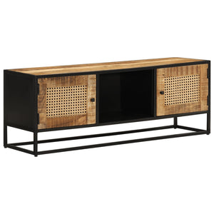 vidaXL TV-Schrank 110x30x40 cm Raues Massivholz Mango & Eisen