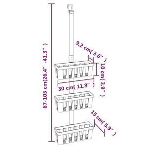 Dusch-Butler 30x15x(67-105) cm Aluminium Stilecasa