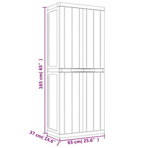 vidaXL Gartenschrank Grau und Schwarz 65x37x165 cm PP