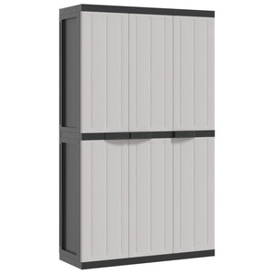 vidaXL Gartenschrank Grau und Schwarz 97x37x165 cm PP