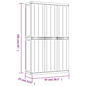 vidaXL Gartenschrank Grau und Schwarz 97x37x165 cm PP