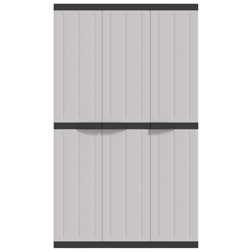 vidaXL Gartenschrank Grau und Schwarz 97x37x165 cm PP