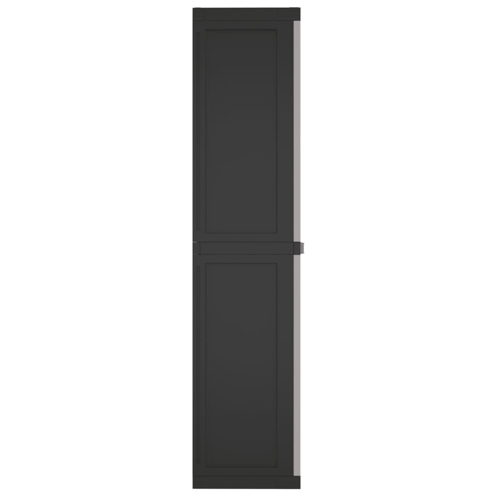 vidaXL Gartenschrank Grau und Schwarz 97x37x165 cm PP