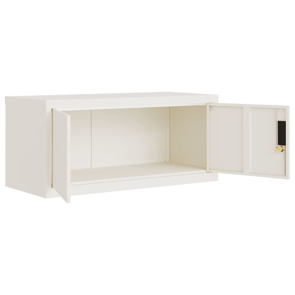 Aktenschrank Weiß 90x40x40 cm Stahl Stilecasa