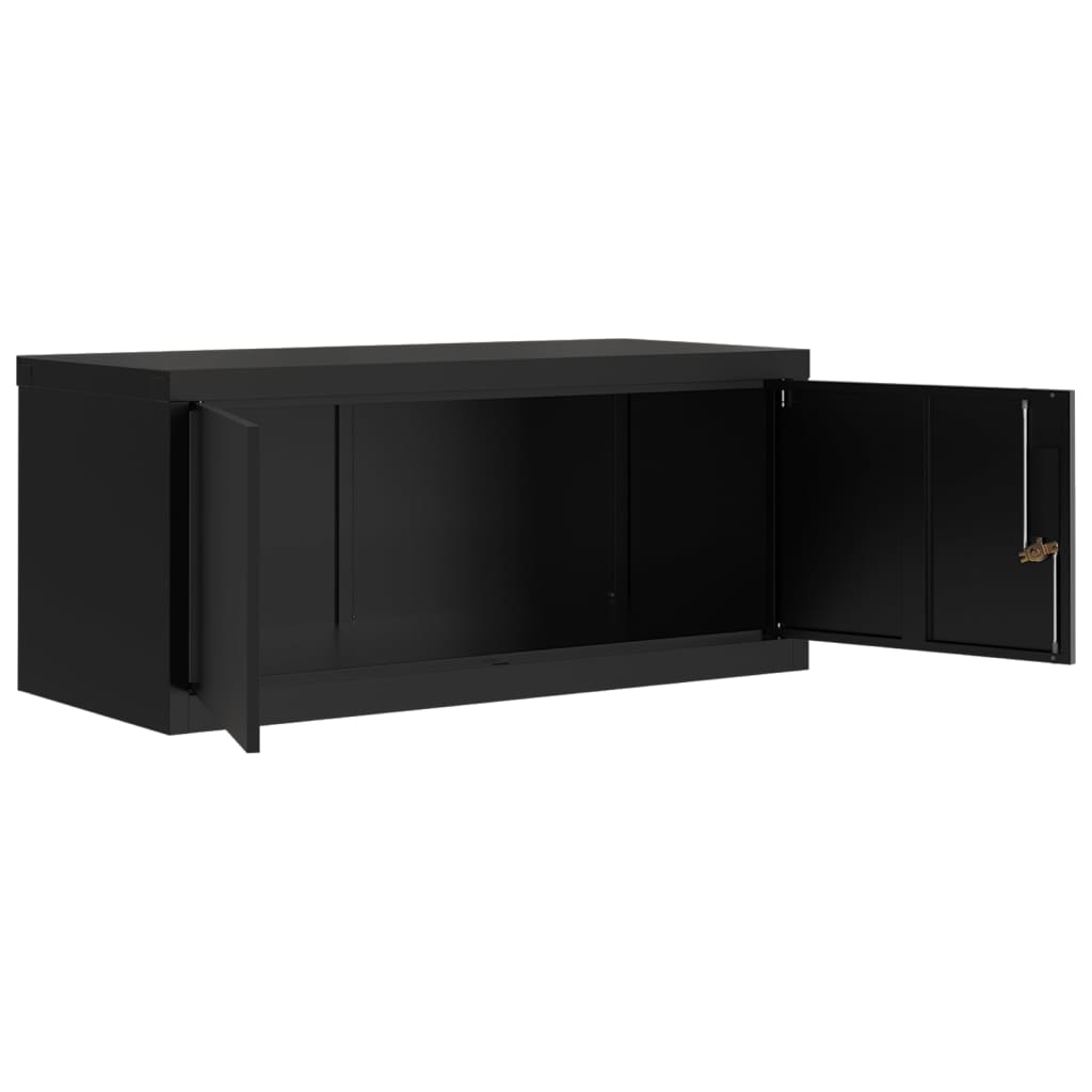 vidaXL Aktenschrank Schwarz 90x40x40 cm Stahl