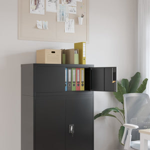 vidaXL Aktenschrank Schwarz 90x40x40 cm Stahl