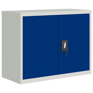 vidaXL Aktenschrank Hellgrau und Blau 90x40x70 cm Stahl