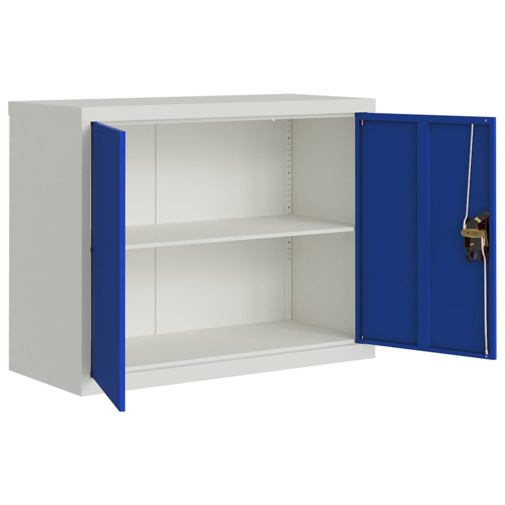 vidaXL Aktenschrank Hellgrau und Blau 90x40x70 cm Stahl