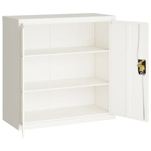 vidaXL Aktenschrank Weiß 90x40x90 cm Stahl