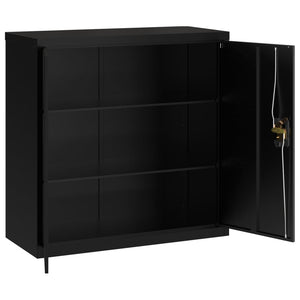 vidaXL Aktenschrank Schwarz 90x40x90 cm Stahl