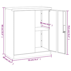 Aktenschrank Weiß 79x40x90 cm Stahl Stilecasa