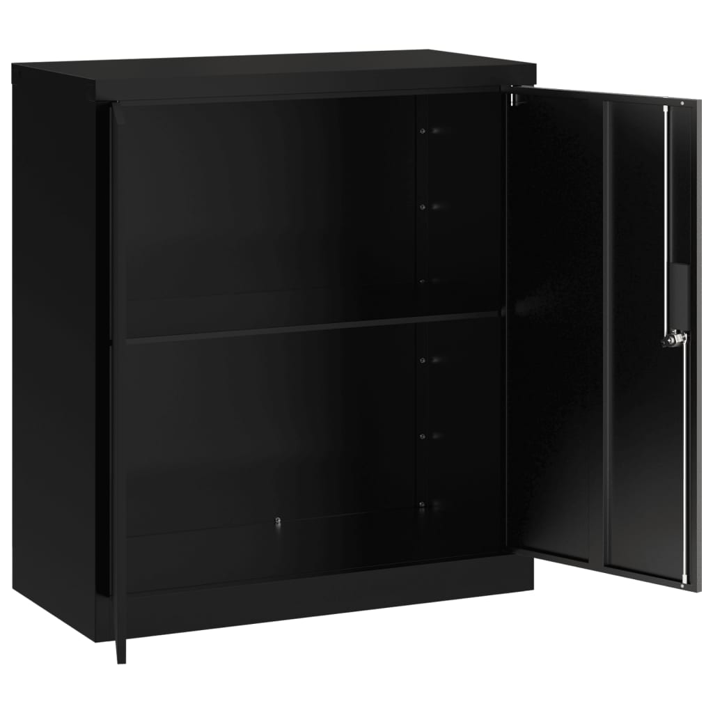 vidaXL Aktenschrank Schwarz 79x40x90 cm Stahl