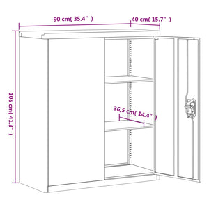 vidaXL Aktenschrank Anthrazit 90x40x105 cm Stahl