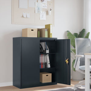 Aktenschrank Anthrazit 90x40x105 cm Stahl