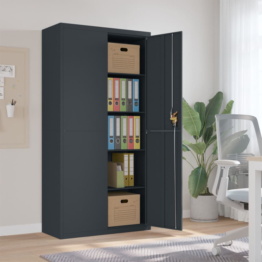 vidaXL Aktenschrank Anthrazit 90x40x180 cm Stahl