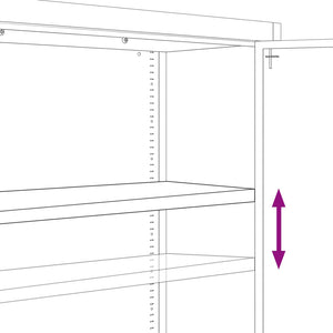 Aktenschrank Weiß 90x40x200 cm Stahl Stilecasa