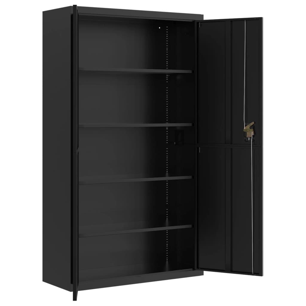 vidaXL Aktenschrank Schwarz 105x40x180 cm Stahl