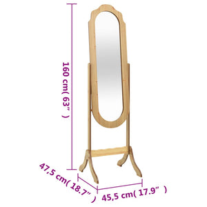 vidaXL Standspiegel 45,5x47,5x160 cm Holzwerkstoff