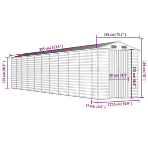 vidaXL Gerätehaus Braun 191x895x198 cm Verzinkter Stahl