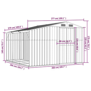 vidaXL Gerätehaus Anthrazit 277x279x179 cm Verzinkter Stahl