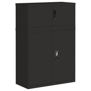 vidaXL Aktenschrank Schwarz 90x40x130 cm Stahl