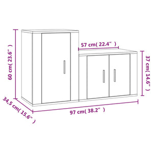 vidaXL 2-tlg. TV-Schrank-Set Hochglanz-Weiß Holzwerkstoff