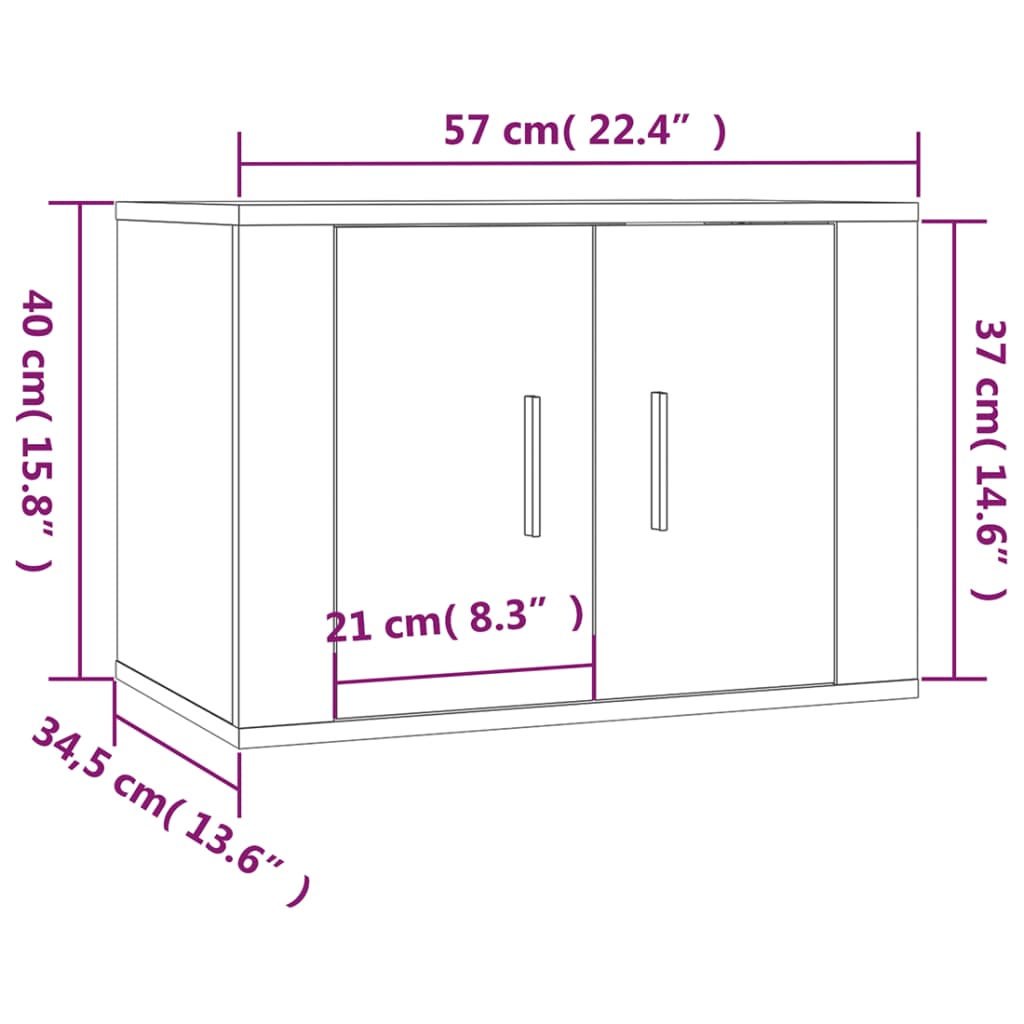 vidaXL 2-tlg. TV-Schrank-Set Hochglanz-Weiß Holzwerkstoff