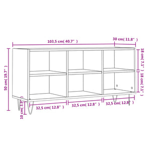 vidaXL TV-Schrank Hochglanz-Weiß 103,5x30x50 cm Holzwerkstoff