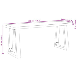 vidaXL Bank Baumkante 110 cm Massivholz Akazie