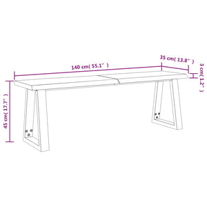 vidaXL Bank Baumkante 140 cm Massivholz Akazie