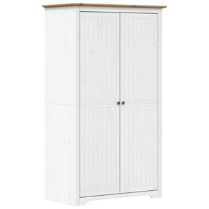 vidaXL Kleiderschrank BODO Weiß und Braun 99x53,5x173 cm Kiefernholz