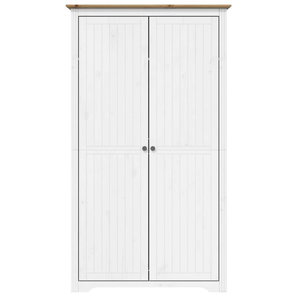 vidaXL Kleiderschrank BODO Weiß und Braun 99x53,5x173 cm Kiefernholz