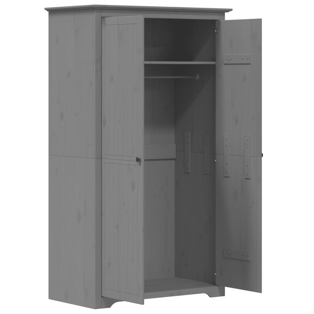 vidaXL Kleiderschrank BODO Grau 99x53,5x173 cm Massivholz Kiefer